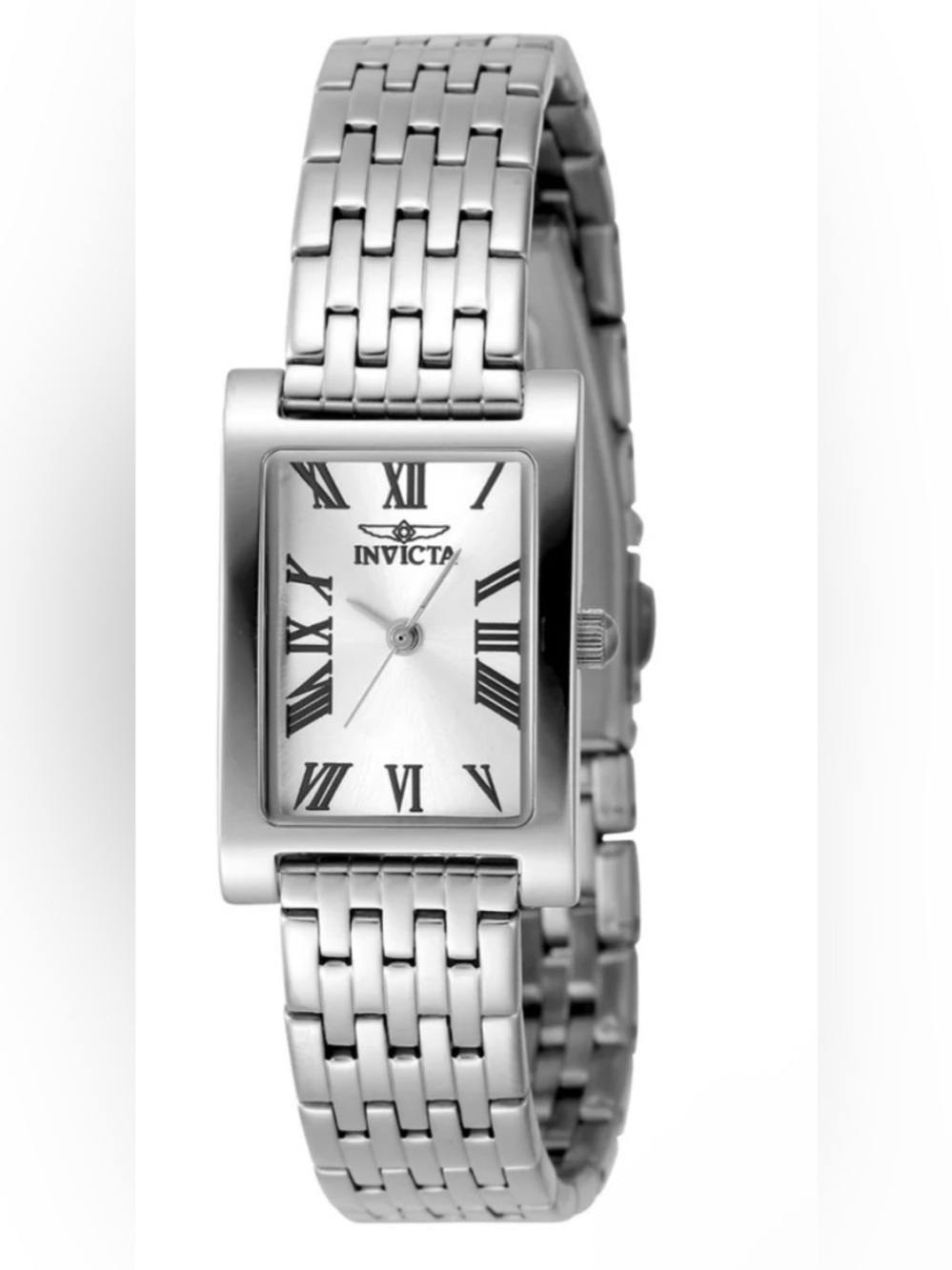 Invicta Silver Women's Rectangular Roman Numeral Bracelet Watch model 48142